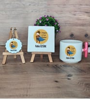 Kadın Öğretmene Hediye Hediye Seti Kupa Bardak T Kulplu, Dekoratif Taş, Anahtarlık Öğretmenler Günü Hediyesi (Model 4)