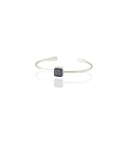 Kadir Jewellery Zirkon Taşlı Ayarlanabilir 925 Ayar Gümüş Kaplama Bilezik (Mor)