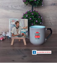 Enişteye Hediye Fotoğraflı Dekoratif Taş, Kupa Bardak Beyaz HediyeEnişteye Doğum Günü Hediyesi (Model 10)