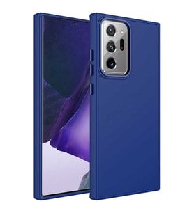 Samsung Galaxy Note 20 Ultra Kılıf Metal Çerçeve Lansman Silikon Kapak (Lacivert)