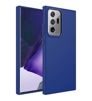 Samsung Galaxy Note 20 Ultra Kılıf Metal Çerçeve Lansman Silikon Kapak (Lacivert)