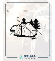 Kamp Araba Stickeri siyah 17x11 CM (Siyah)