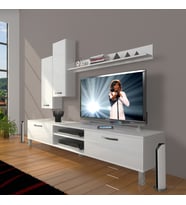 Decoraktiv Eko 7 Slm Dvd Krom Ayaklı Tv Ünitesi Tv Sehpası (Beyaz)