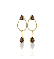 Kadir Jewellery 22 Ayar Altın Kaplama Kadın Sallantılı Küpe -El İşçiliği Ve Hipoalerjenik Küpe-E85 (Bordo)