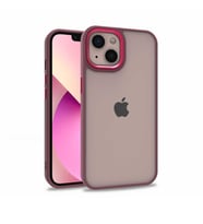 Apple iPhone 13 Kılıf Case, Kamera Lens Korumalı Elektroplatin Kaplama Sert PC Koruyucu Colourful Platinum Serisi (Kırmızı)