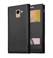 Samsung Galaxy J6 J600 Uyumlu Pencereli Kapaklı Magnum Kılıf (Siyah)