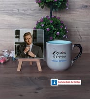Öğretim Görevlisi Fotoğraflı Dekoratif Taş, Kupa Bardak Beyaz Hediye Öğretmenler Günü Hediyesi (Model 10)