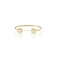 Kadir Jewellery 22 Ayar Altın Kaplama El İşçiliği Zirkon Taşlı Kadın Charm Bileklik (Beyaz)