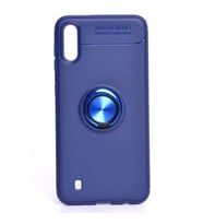 Samsung Galaxy M10 Kılıf Yüzüklü Magnetli Ravel Case (Mavi)