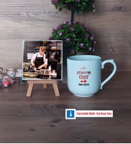 Aşçıya Hediye Fotoğraflı Dekoratif Taş, Kupa Bardak Beyaz Hediye (Model 5)