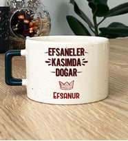 Kişiye Özel Efsaneler Kasımda Doğar Hediye Lüks Fincan Doğum Günü Hediyesi (Koyu Yeşil)