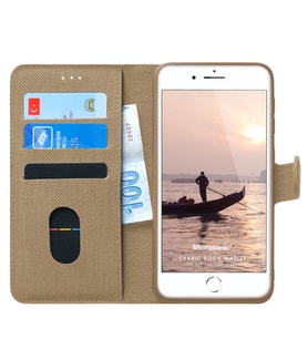 Microsonic Apple iPhone SE 2020 Kılıf Fabric Book Wallet (Gold)