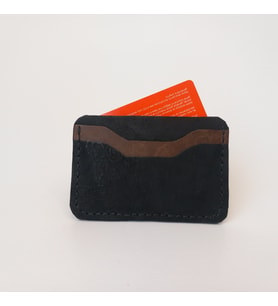A Leather El Yapımı Hakiki Deri Erkek Kartlık (Siyah - Kahverengi)