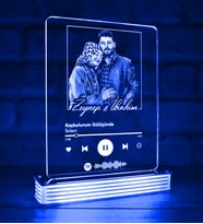 Kişiye Özel Spotify Müzik Kodlu 3D LED Lamba (Mavi)