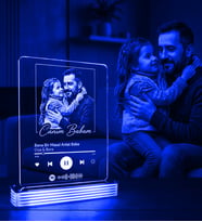 Kişiye Özel Spotify Müzik Kodlu 3D LED Lamba (Mavi)
