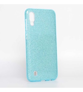 Samsung Galaxy M10 Kılıf Simli Parlak Shining Kapak (Mavi)