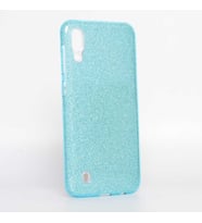 Samsung Galaxy M10 Kılıf Simli Parlak Shining Kapak (Mavi)