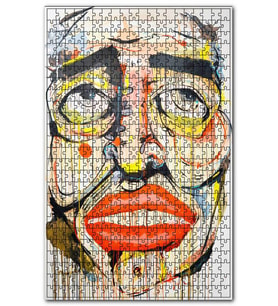 Cakapuzzle Sulu Boya Çalışma Üzgün İnsan Yüzü Portresi Puzzle Yapboz MDF(Ahşap) (1000 Parça)