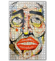 Cakapuzzle Sulu Boya Çalışma Üzgün İnsan Yüzü Portresi Puzzle Yapboz MDF(Ahşap) (1000 Parça)