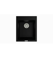 POLEX Cristalüx Granit Eviye P-05 Tezgah Altı Ve Tezgah Üstü Kare Mutfak Evyesi 41x51cm (Siyah)