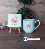 Flamingo Dekoratif Taş, Kupa Bardak Kırmızı HediyeArkadaşa Doğum Günü Hediyesi (Model 4)