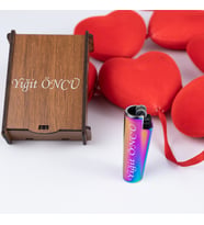İSME ÖZEL AHŞAP KUTULU METAL CLIPPER (Çok Renkli)