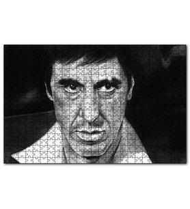 Cakapuzzle Al Pacino Karakalem Çizim  Puzzle Yapboz MDF (Ahşap) (1000 Parça)
