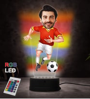 Doğum Günü Hediyesi,Sevgiliye Hediye, Kişiye Özel Fotoğraflı Futbolcu Karikatür 3D Led Lamba (RGB)