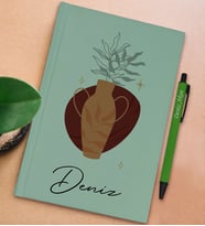 BK Gift Kişiye Özel İsimli Su Yeşili Sert Kapaklı Defter ve Tükenmez Kalem Seti, Arkadaşa Hediye, Yeni İş Hediyesi, Doğum Günü Hediyesi (Model 11)