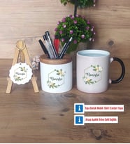 Doğum Günü Hediyesi Hediye Sepeti Kalemlik, Kupa Bardak Sihirli, Ahşap Anahtarlık Hediye (Model 1)