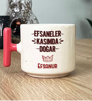 Kişiye Özel Efsaneler Kasımda Doğar Hediye T Kupa Bardak Doğum Günü Hediyesi (Pembe)