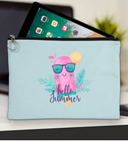 BK Gİft Yaz Temalı-5 Tablet Çantası 30x21cm(12 Renk Seçeneği), Ipad Çantası, Baskılı Tablet Kılıfı (Açık Mavi)