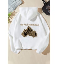 Unisex Oversize Arid Mountain Baskılı Sweatshirt (Beyaz)