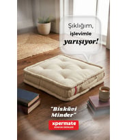 XPERMATE Bisküvi Minder Petek Önü Palet Üstü Minderi Fransız Minder Bank ve Bahçe Minderi 55x55x14 cm (Bej)