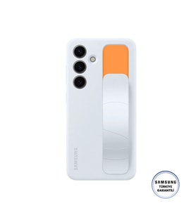 Samsung Galaxy S24 Kordonlu & Standlı Silikon Kılıf (Samsung Tr Garantili) (BUZ RENGİ)