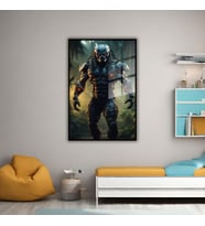 Metal Çerçeveli Temperli Cam Tablo The Predator Av Filmi (Siyah)