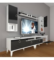 Decoraktiv Eko 5200DA Mdf Gold Tv Ünitesi Tv Sehpası (Siyah - Beyaz)