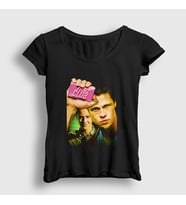 Presmono Kadın Beyaz Cover Film Dövüş Kulübü Fight Club T-Shirt 245117tt (Siyah)