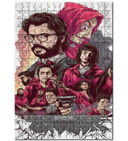 Cakapuzzle La Casa De Papel Tüm Karakter Karikatürize Puzzle Yapboz MDF (Ahşap) (500 Parça)