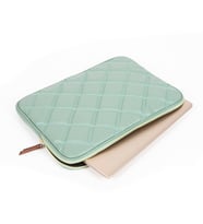 Nemo Group Kapitone Laptop Kılıfı 14'' inç MacBook, iPad Pro Air Huawei Dell, Asus, Evrak Çantası, Suni Deri Su Geçirmez Çanta (Mint Yeşili)