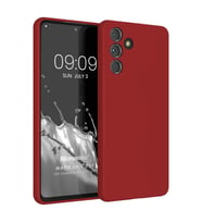 Microsonic Matte Silicone Samsung Galaxy A55 Kılıf Siyah (Kırmızı)