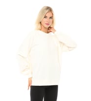 Kadın Oversize Sweat Kol Detaylı Su Yeşili (Ekru)