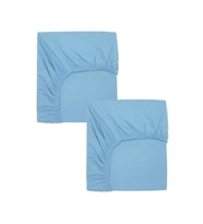 2 Adet Pamuklu ve Lastikli 60 x 120 x 15 cm Penye Bebek Çarşaf (Mavi)