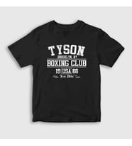 Presmono Unisex Çocuk Beyaz Boxing Club Mike Tyson T-Shirt 157867tt (Siyah)