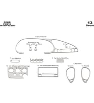 Meriç® Ford Fiesta Ön Torpido Kaplama Maun 13 Parça 1999-2002 (Alüminyum)