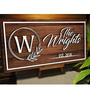 BK Gift Kişiye Özel İsimli Tarihli Kabartma Tasarım Ahşap Bar Tabelası 46cm, Home Bar Tabela, Rustik Ev Dekorasyonu, Duvar Dekoru-1 (Model 4)