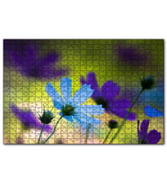 Cakapuzzle Mavi ve Mor Çiçekler  Puzzle Yapboz MDF (Ahşap) (500 Parça)