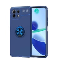 Xiaomi Mi 11 Lite Kılıf Zore Ravel Yüzüklü Silikon Kılıf (Mavi)