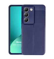 Microsonic Vivo V30 Lite 4G Kılıf Deri Dokulu Silikon Siyah (Lacivert)