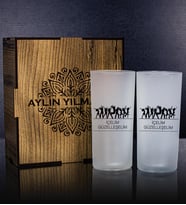 eJOYA Kişiye Özel Kutusunda 2'li Rakı Bardağı Hediye Seti 107205 (Kırmızı)